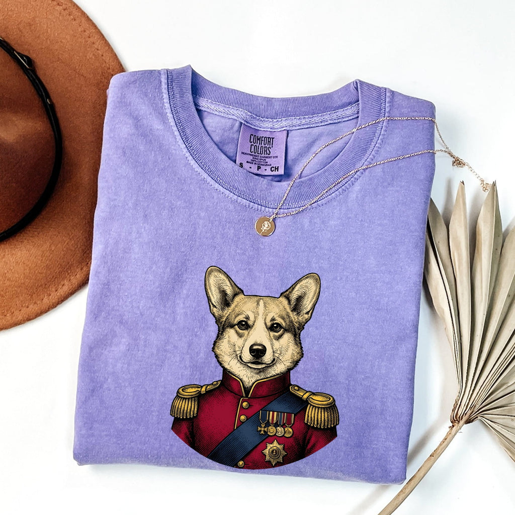 Royal Corgi Shirt, Funny Corgi Tee, Regal Dog Portrait, Corgi Mom Gift