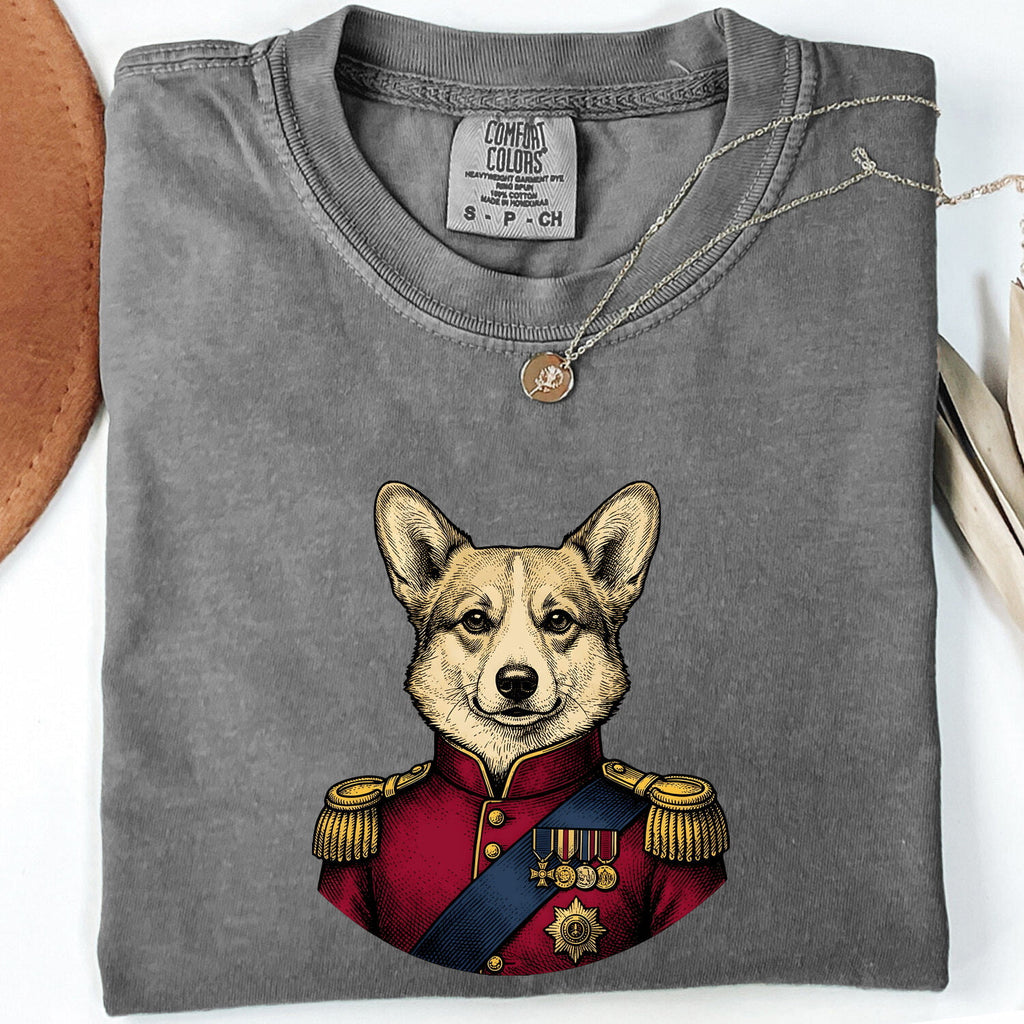 Royal Corgi Shirt, Funny Corgi Tee, Regal Dog Portrait, Corgi Mom Gift