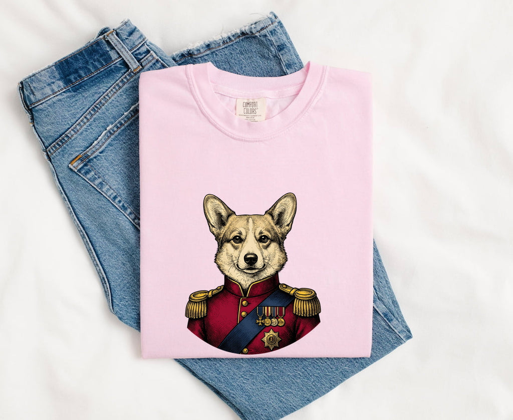 Royal Corgi Shirt, Funny Corgi Tee, Regal Dog Portrait, Corgi Mom Gift