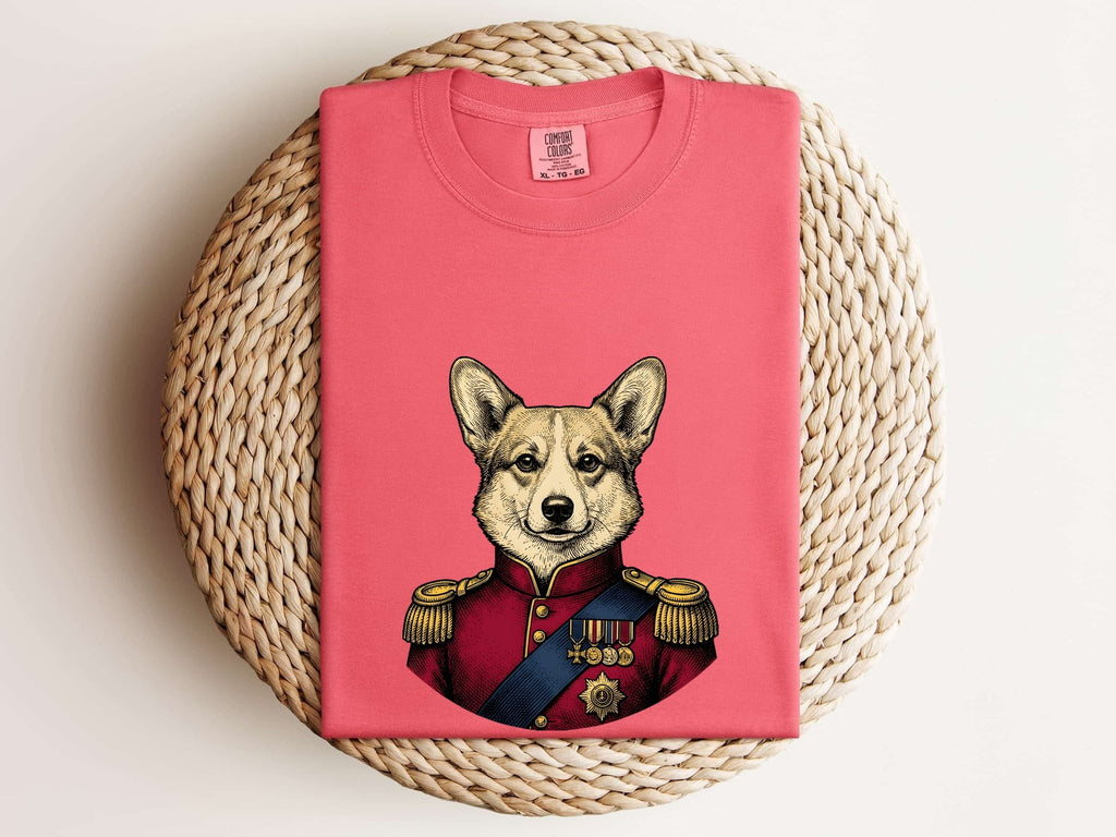 Royal Corgi Shirt, Funny Corgi Tee, Regal Dog Portrait, Corgi Mom Gift