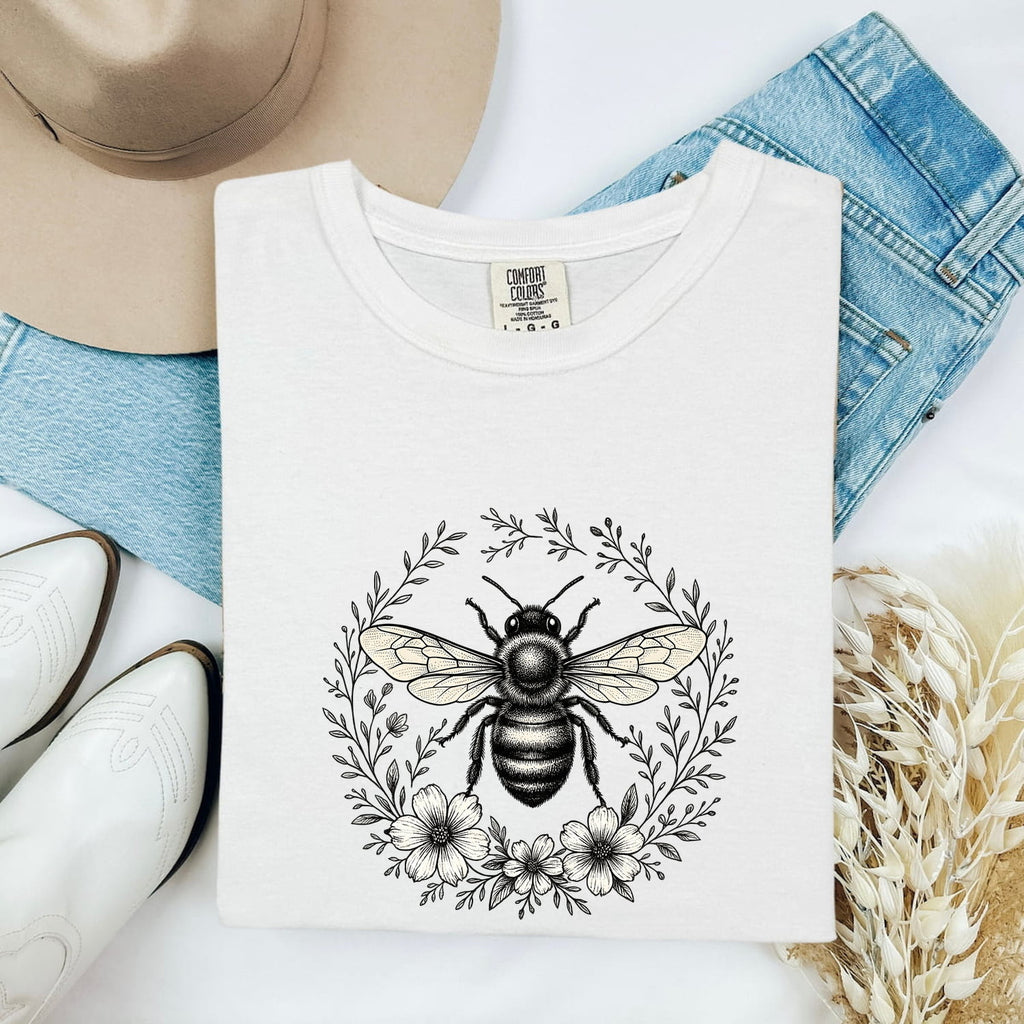 Bee Shirt, Botanical Bee Tee, Wildflower Shirt, Bee Lover Gift, Gardener Gift