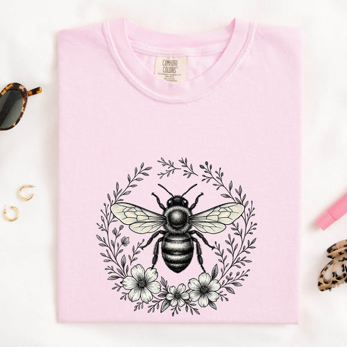 Bee Shirt, Botanical Bee Tee, Wildflower Shirt, Bee Lover Gift, Gardener Gift