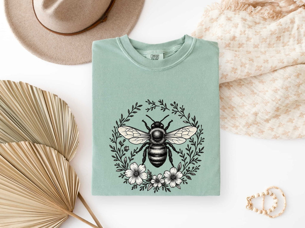 Bee Shirt, Botanical Bee Tee, Wildflower Shirt, Bee Lover Gift, Gardener Gift