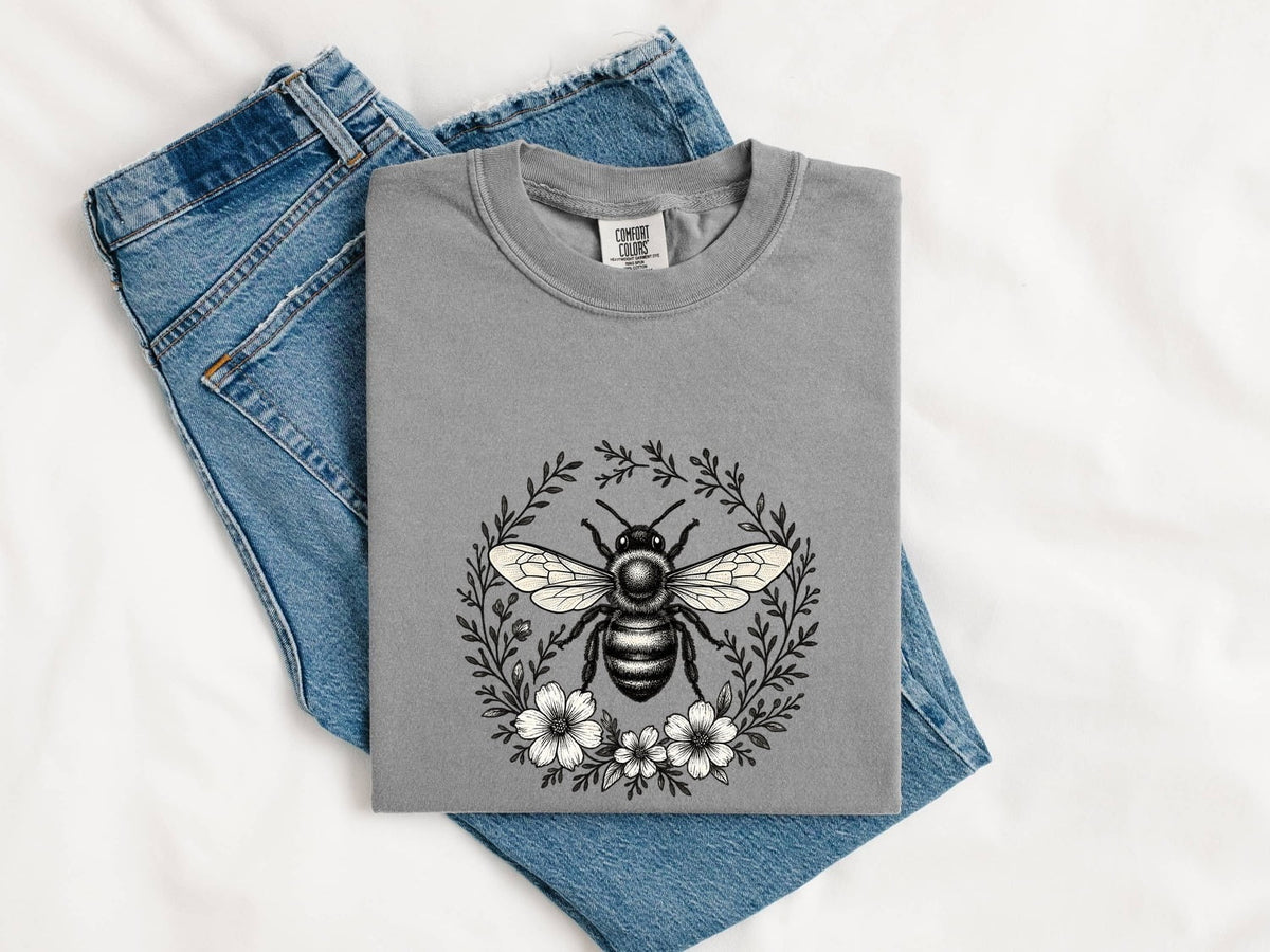 Bee Shirt, Botanical Bee Tee, Wildflower Shirt, Bee Lover Gift, Gardener Gift