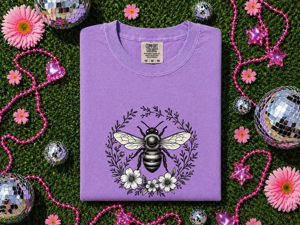 Bee Shirt, Botanical Bee Tee, Wildflower Shirt, Bee Lover Gift, Gardener Gift