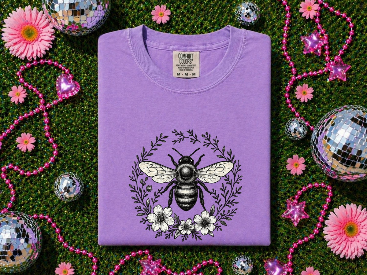 Bee Shirt, Botanical Bee Tee, Wildflower Shirt, Bee Lover Gift, Gardener Gift