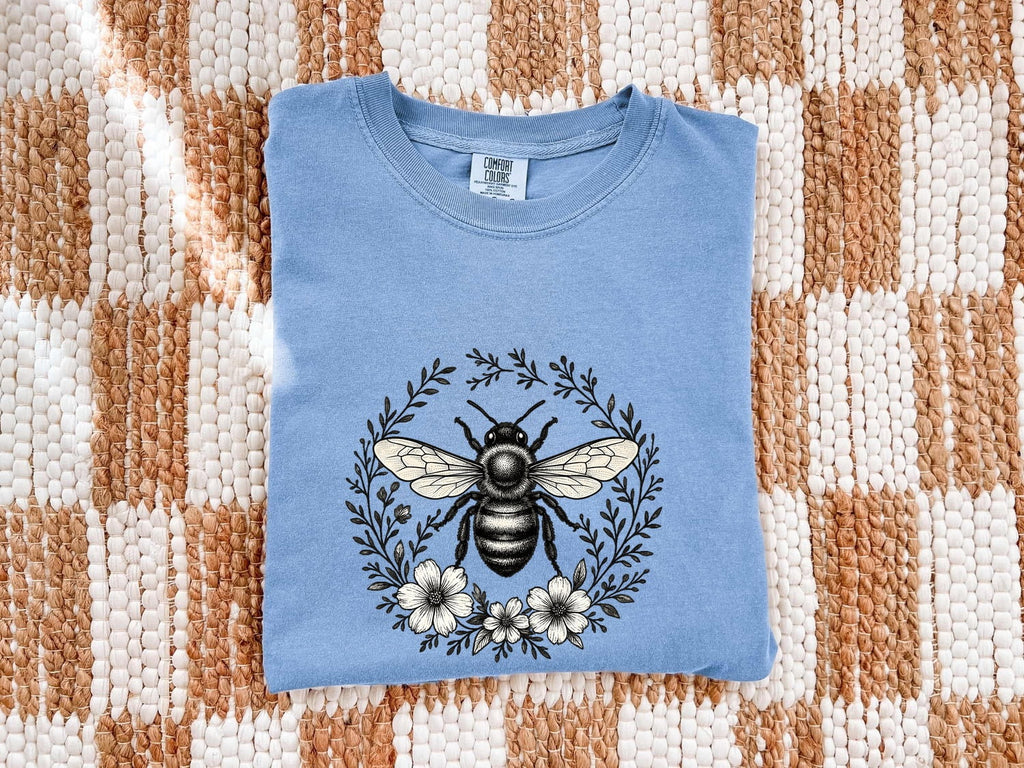 Bee Shirt, Botanical Bee Tee, Wildflower Shirt, Bee Lover Gift, Gardener Gift