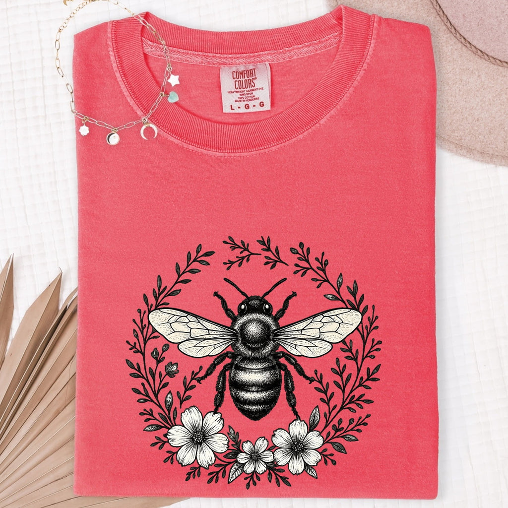 Bee Shirt, Botanical Bee Tee, Wildflower Shirt, Bee Lover Gift, Gardener Gift