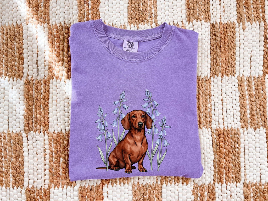Dachshund Shirt, Floral Wiener Dog Tee, Dachshund Mom Gift, Dog Lover Shirt