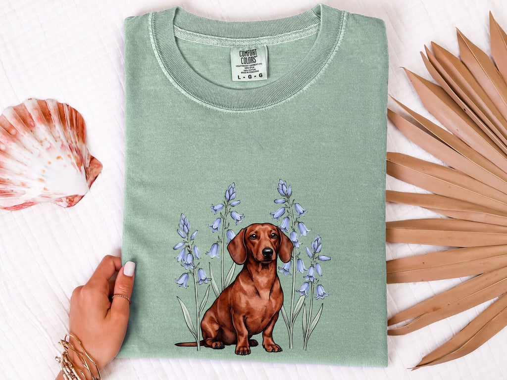 Dachshund Shirt, Floral Wiener Dog Tee, Dachshund Mom Gift, Dog Lover Shirt