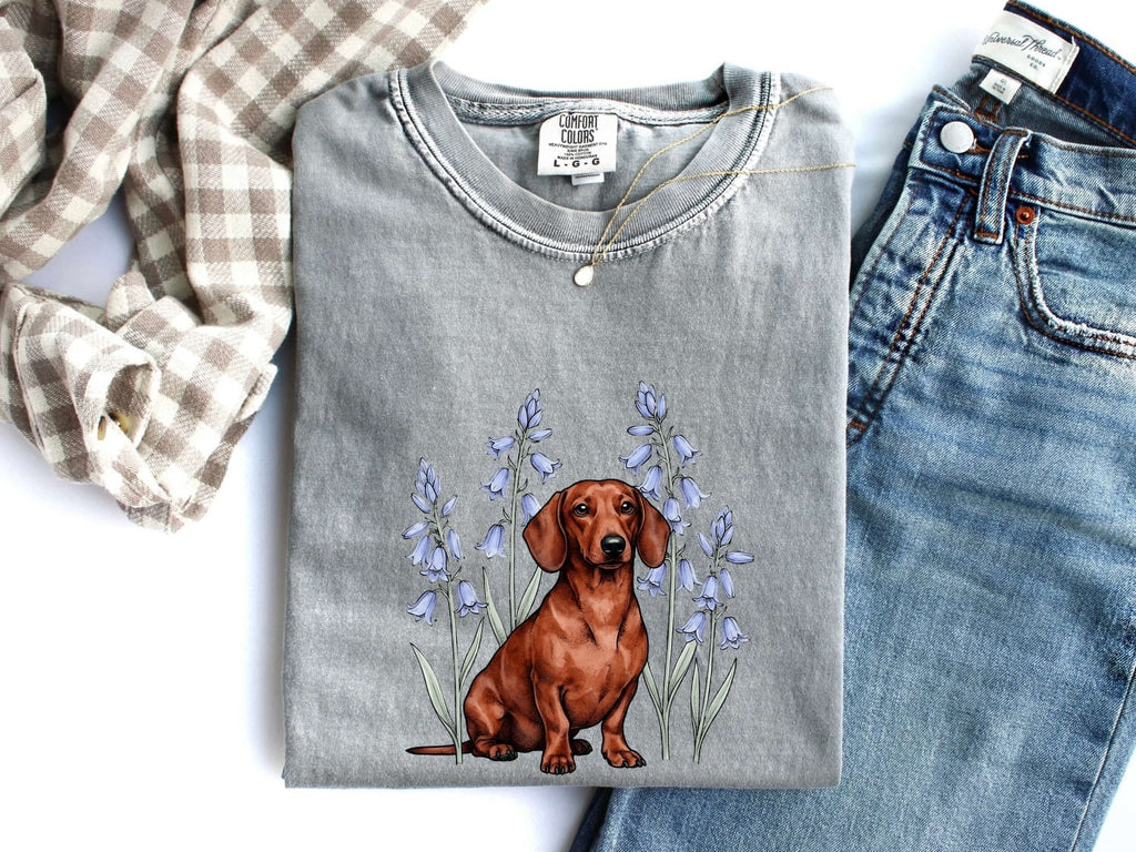 Dachshund Shirt, Floral Wiener Dog Tee, Dachshund Mom Gift, Dog Lover Shirt