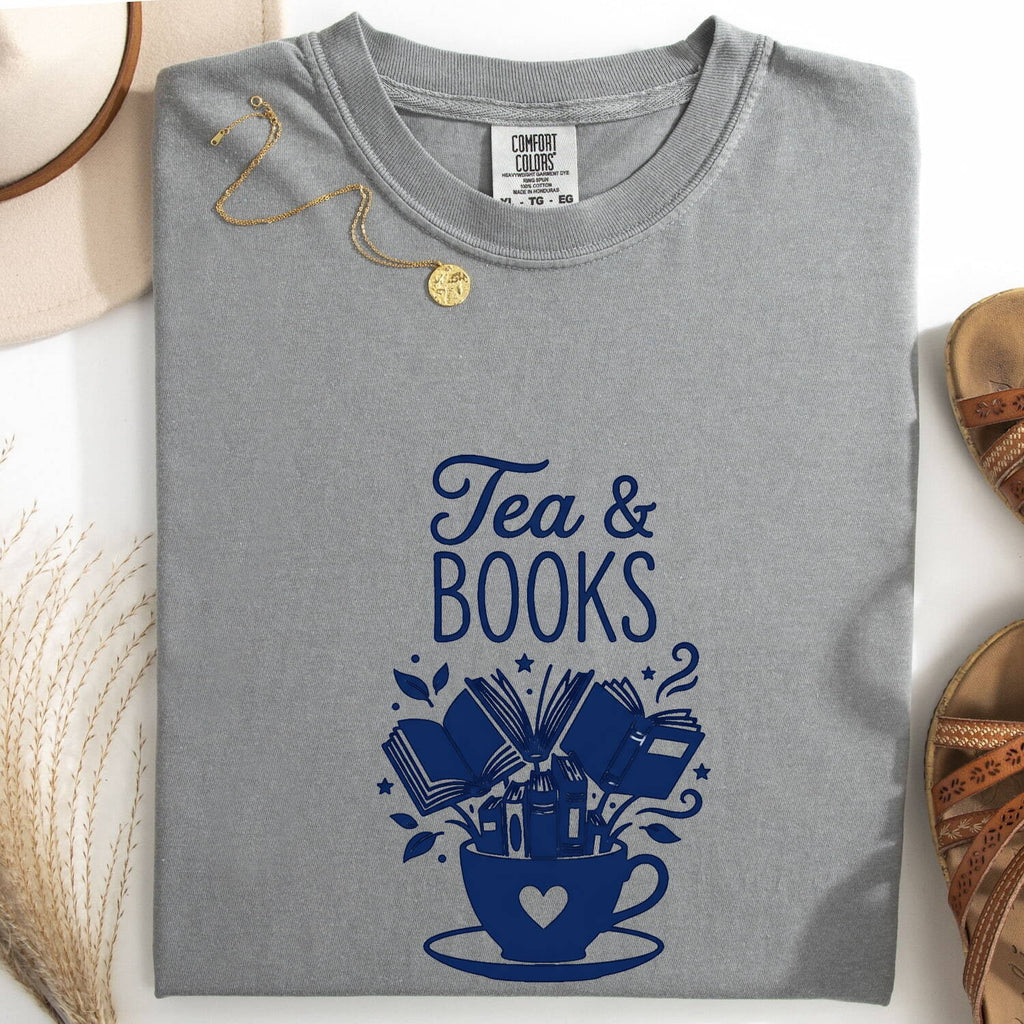 Tea and Books Shirt, Book Lover Tee, Reader Gift for Tea Lovers