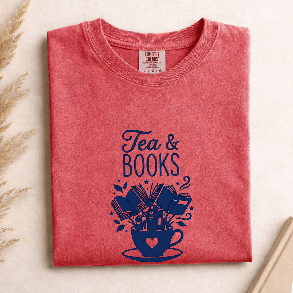 Tea and Books Shirt, Book Lover Tee, Reader Gift for Tea Lovers