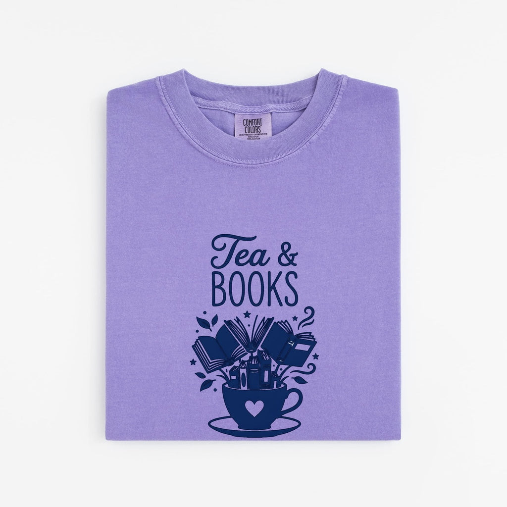 Tea and Books Shirt, Book Lover Tee, Reader Gift for Tea Lovers