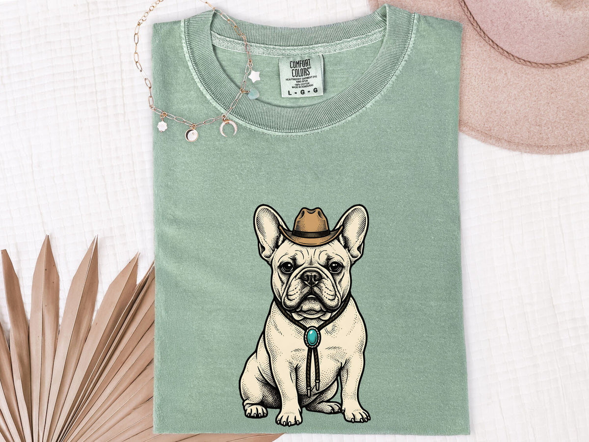 French Bulldog Cowboy Shirt, Western Frenchie Tee, Dog Lover Gift