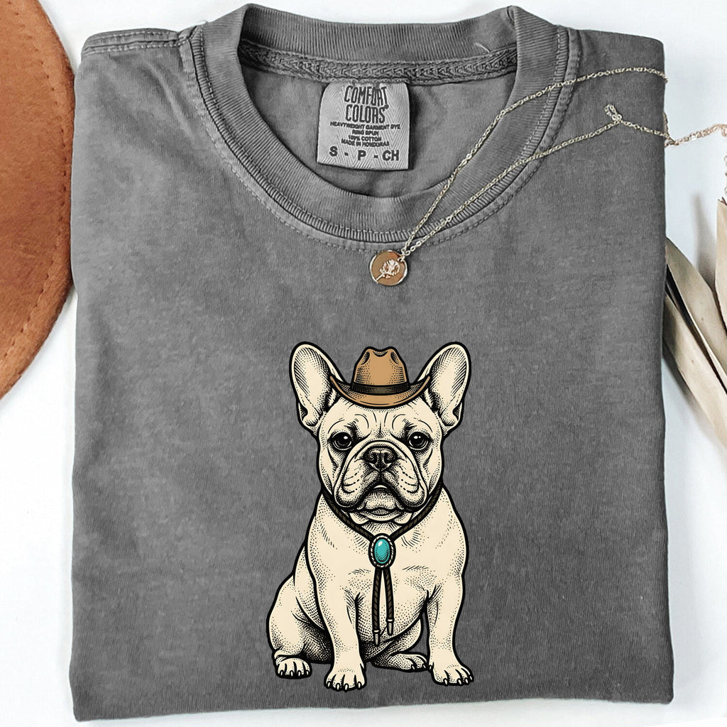 French Bulldog Cowboy Shirt, Western Frenchie Tee, Dog Lover Gift