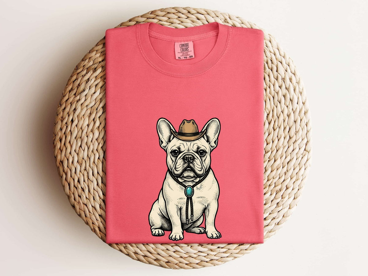 French Bulldog Cowboy Shirt, Western Frenchie Tee, Dog Lover Gift