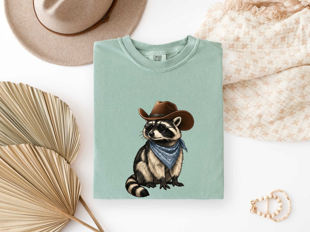 Cowboy Raccoon Shirt, Funny Western Animal Tee, Trash Panda Gift
