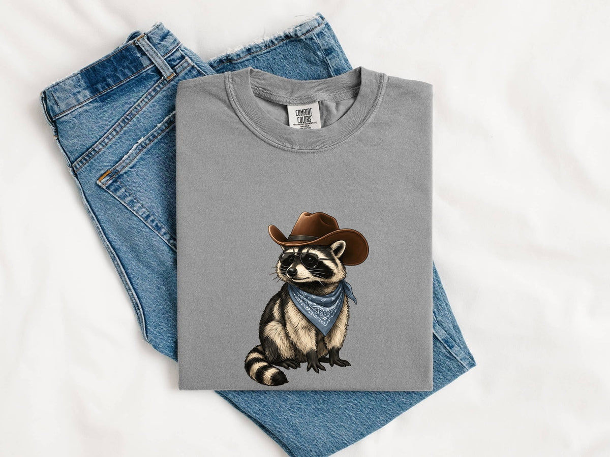 Cowboy Raccoon Shirt, Funny Western Animal Tee, Trash Panda Gift