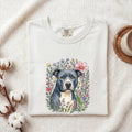 Pit Bull Floral Shirt, Pittie Mom Tee, Watercolor Dog Shirt, Pit Bull Lover Gift