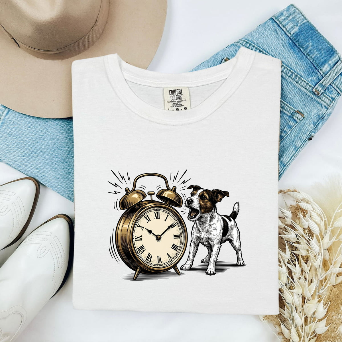 Jack Russell Terrier Shirt, Funny Dog Alarm Clock Tee, Jack Russell Mom Gift