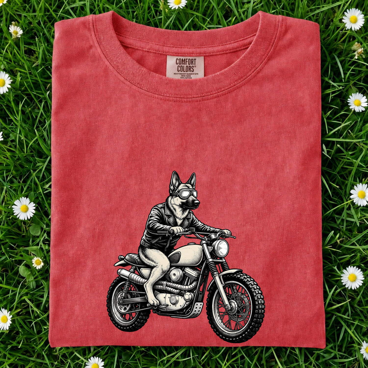German Shepherd Motorcycle Shirt, Biker Dog Tee, German Shepherd Gift, Motorcycle Lover Gift