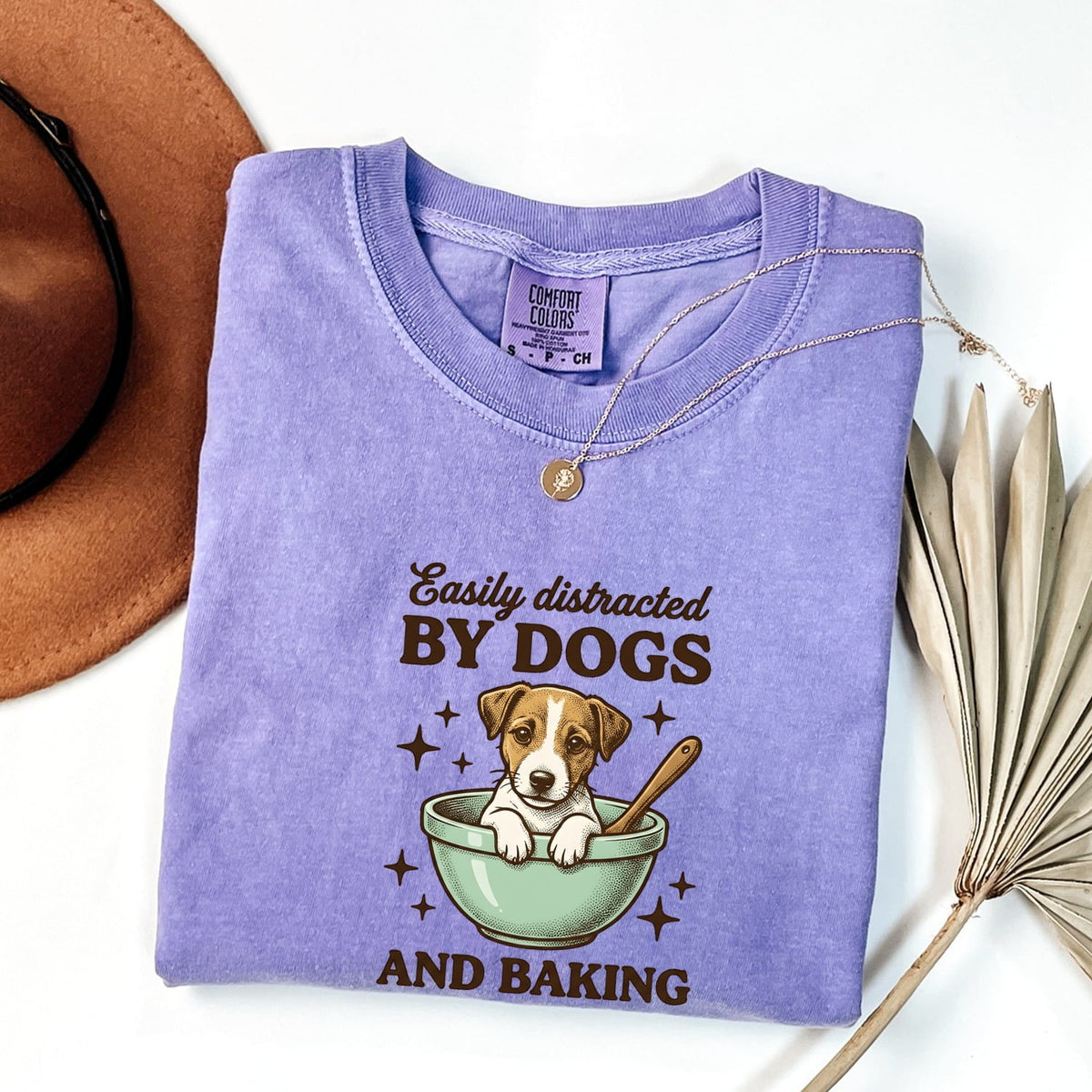 Easily Distracted by Dogs and Baking Shirt, Dog Lover Baker Gift, Funny Tee
