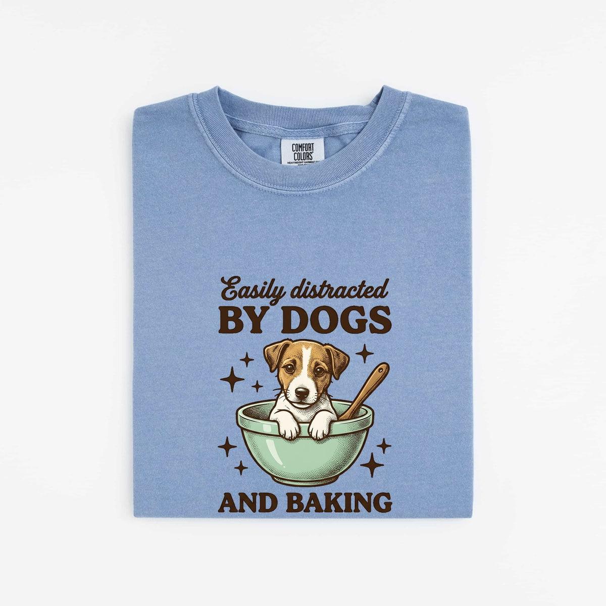 Easily Distracted by Dogs and Baking Shirt, Dog Lover Baker Gift, Funny Tee