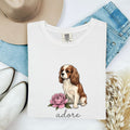 Cavalier King Charles Spaniel Shirt, Floral Dog Tee, Cavalier Mom Gift
