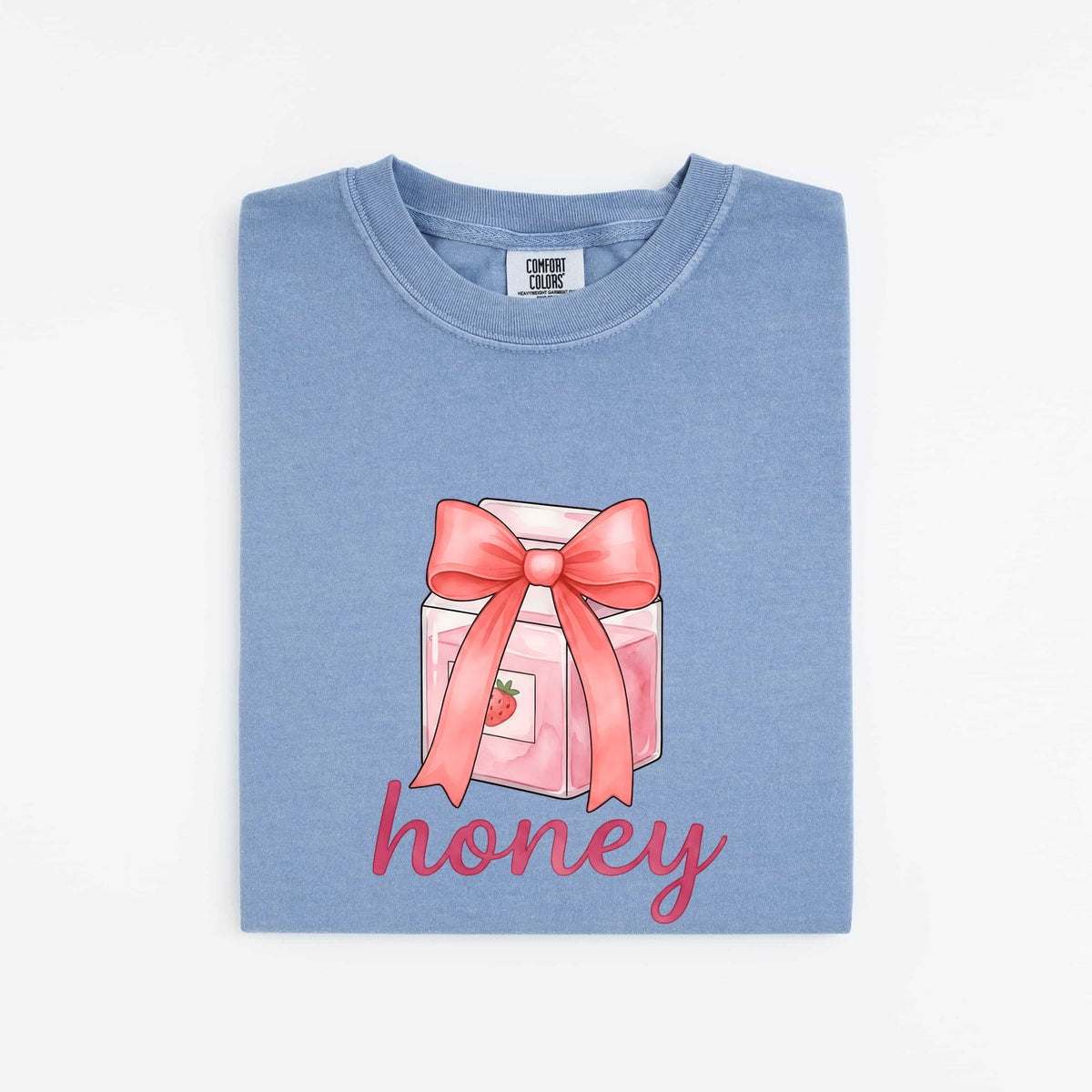 Honey Shirt, Cute Pink Bow Tee, Coquette Graphic Shirt, Girly Gift for Her
