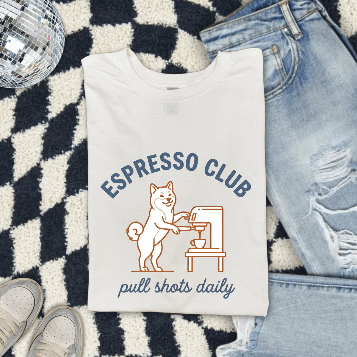 Espresso Club Shirt, Shiba Inu Tee, Funny Coffee Dog Shirt, Coffee Lover Gift