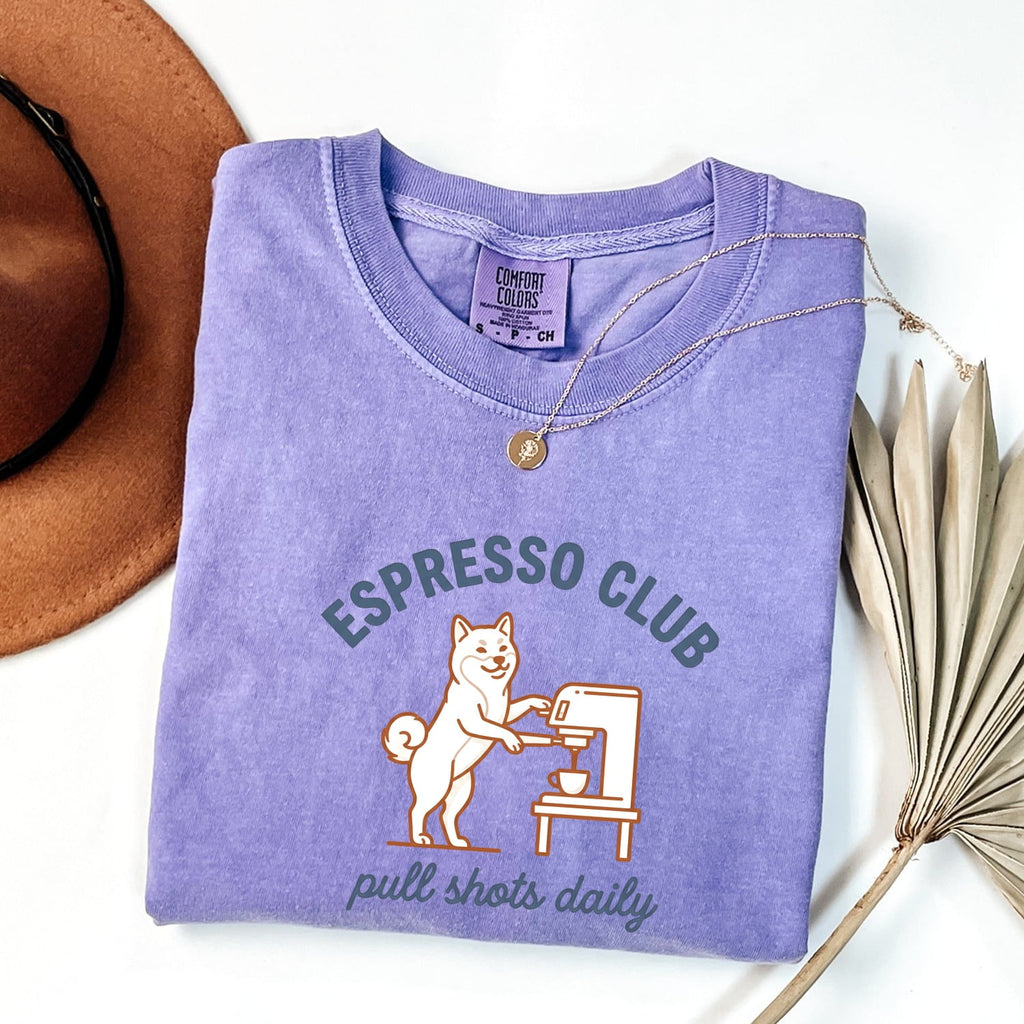 Espresso Club Shirt, Shiba Inu Tee, Funny Coffee Dog Shirt, Coffee Lover Gift