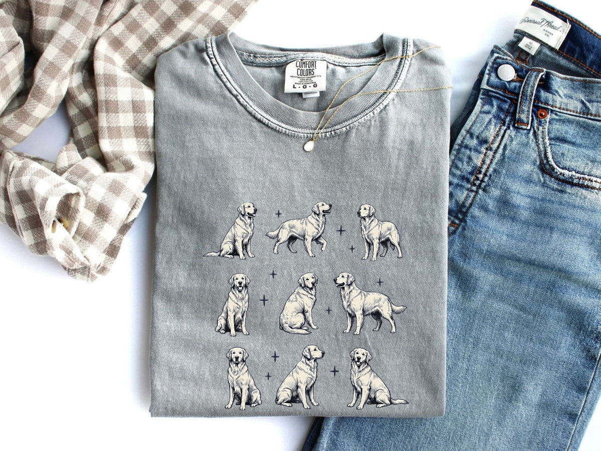 Golden Retriever Shirt, Dog Mom Tee, Golden Retriever Lover Gift, Dog Sketch Shirt