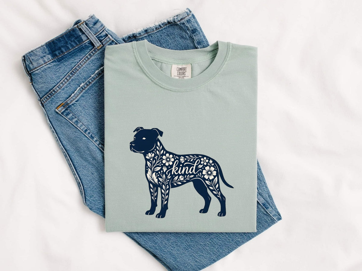 Be Kind Dog Shirt, Floral Dog Tee, Dog Lover Gift, Inspirational Dog Mom Shirt