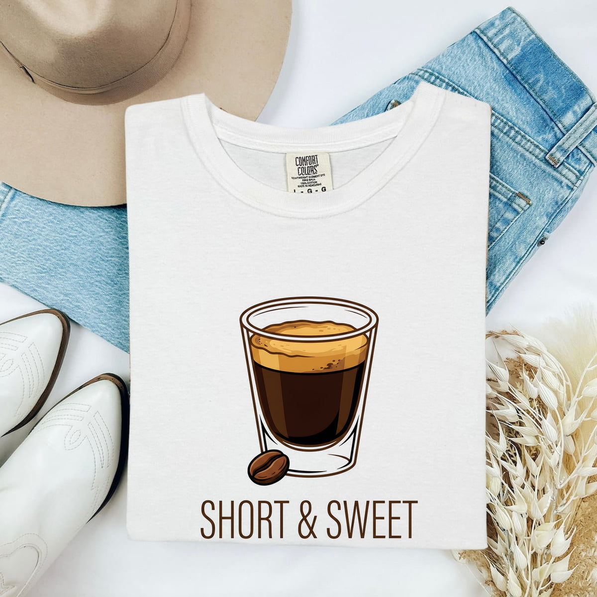Short and Sweet Shirt, Funny Espresso Tee, Coffee Lover Shirt, Barista Gift, Cute Coffee Graphic Tee