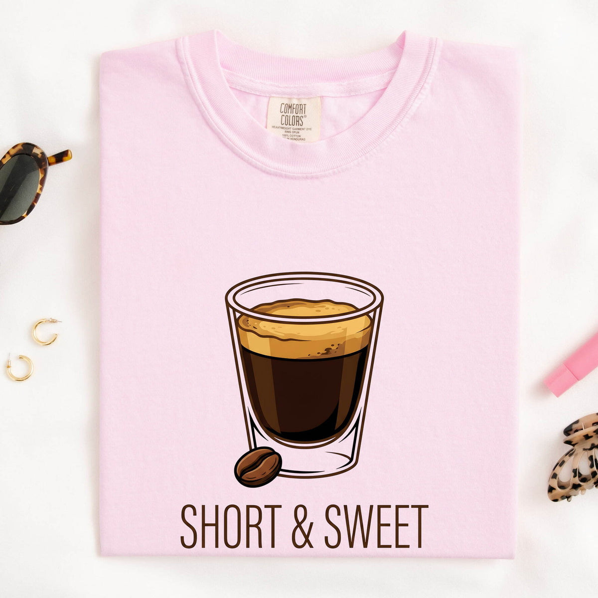 Short and Sweet Shirt, Funny Espresso Tee, Coffee Lover Shirt, Barista Gift, Cute Coffee Graphic Tee
