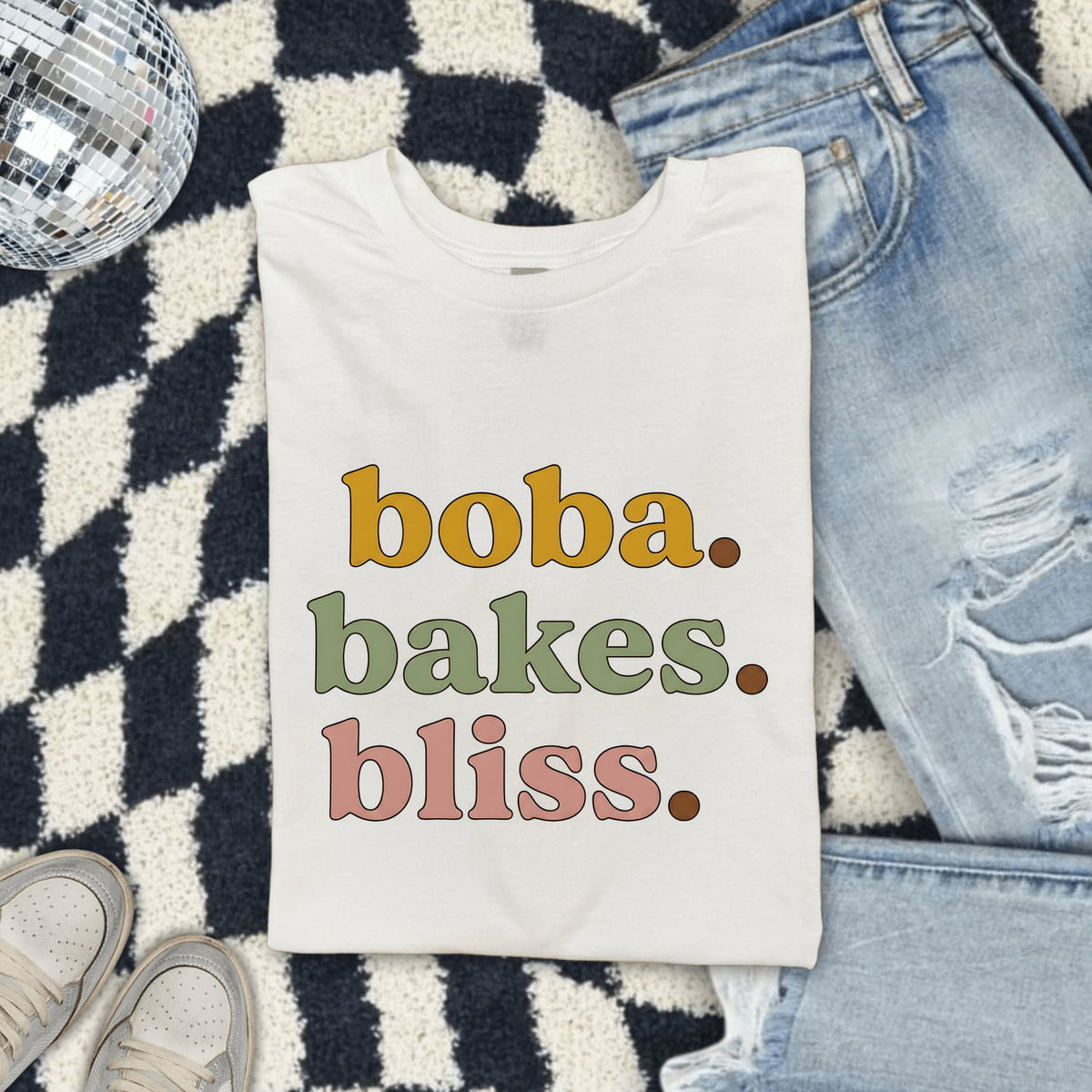 Booba Bakes Bliss Shirt, Funny Retro Graphic Tee, Quirky Typography Shirt, Cute Aesthetic Tee