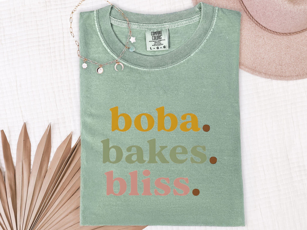 Booba Bakes Bliss Shirt, Funny Retro Graphic Tee, Quirky Typography Shirt, Cute Aesthetic Tee