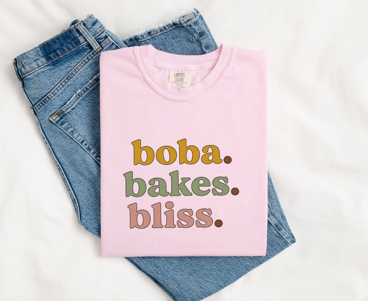 Booba Bakes Bliss Shirt, Funny Retro Graphic Tee, Quirky Typography Shirt, Cute Aesthetic Tee
