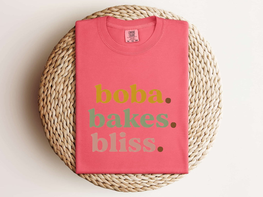 Booba Bakes Bliss Shirt, Funny Retro Graphic Tee, Quirky Typography Shirt, Cute Aesthetic Tee