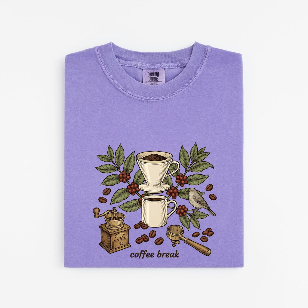Vintage Coffee Shirt, Botanical Coffee Tee, Coffee Break Shirt, Coffee Lover Gift for Women