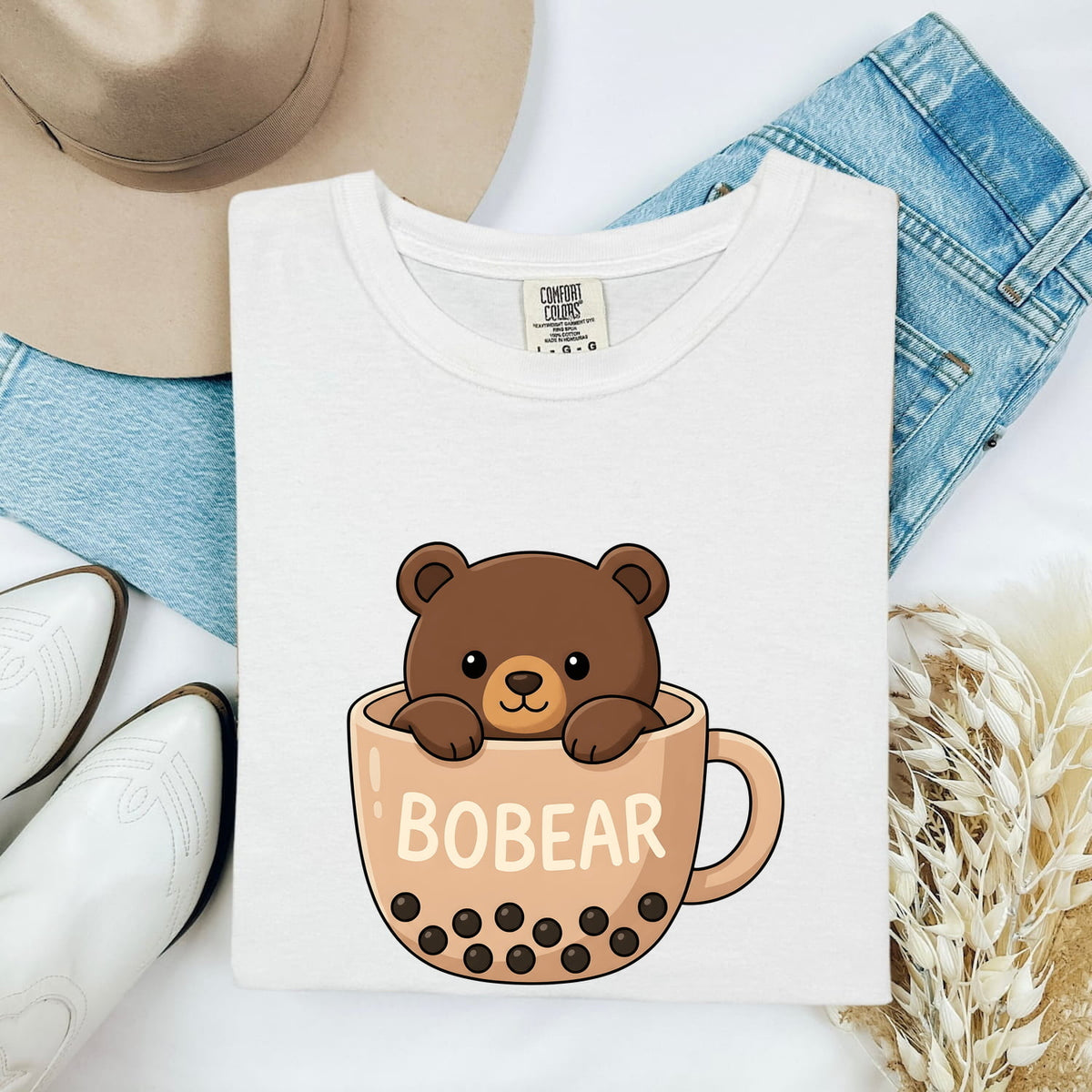 Boba Bear Shirt, Cute Bubble Tea Tee, Milk Tea Lover Shirt, Boba Lover Gift for Women