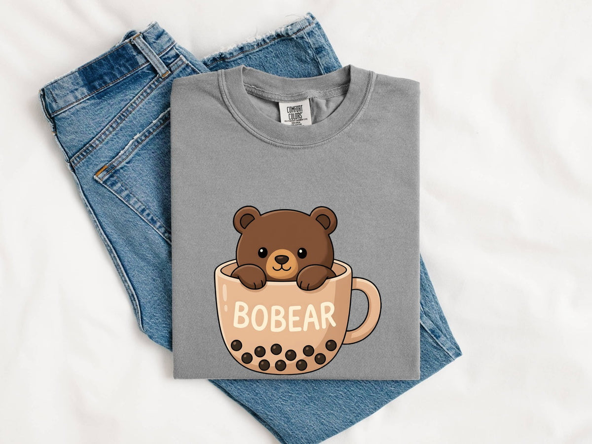 Boba Bear Shirt, Cute Bubble Tea Tee, Milk Tea Lover Shirt, Boba Lover Gift for Women