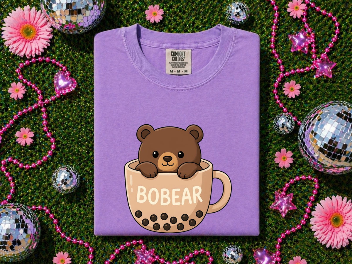 Boba Bear Shirt, Cute Bubble Tea Tee, Milk Tea Lover Shirt, Boba Lover Gift for Women