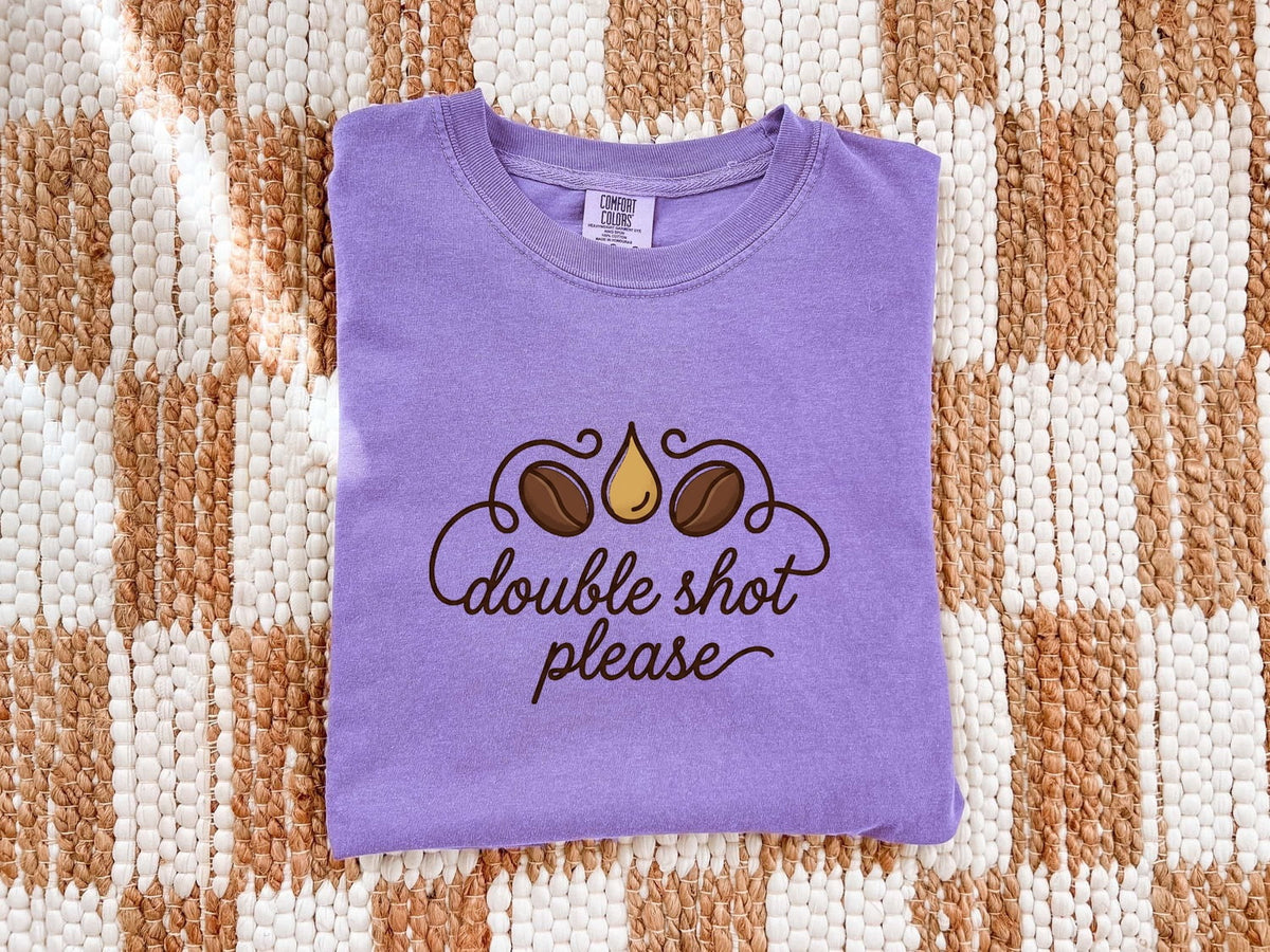Double Shot Please Shirt, Funny Coffee Tee, Espresso Lover Shirt, Barista Gift for Women
