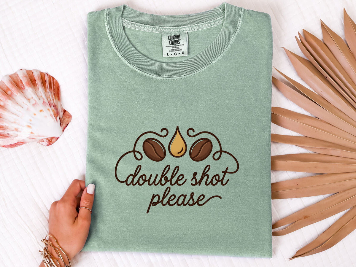 Double Shot Please Shirt, Funny Coffee Tee, Espresso Lover Shirt, Barista Gift for Women