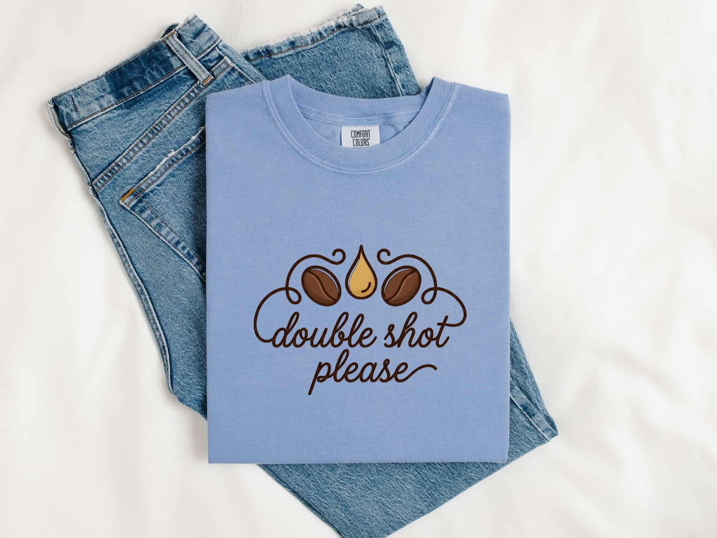 Double Shot Please Shirt, Funny Coffee Tee, Espresso Lover Shirt, Barista Gift for Women