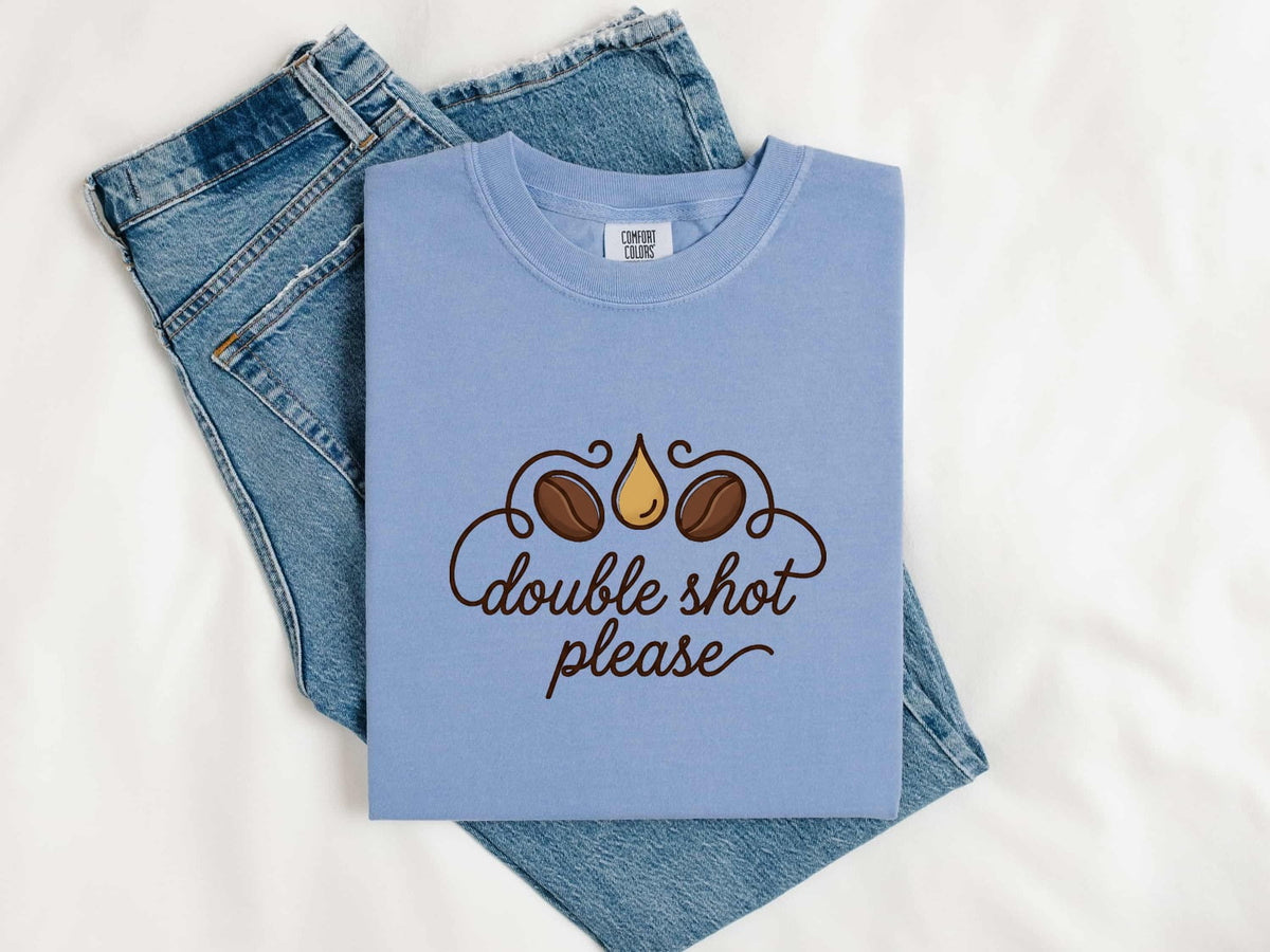 Double Shot Please Shirt, Funny Coffee Tee, Espresso Lover Shirt, Barista Gift for Women