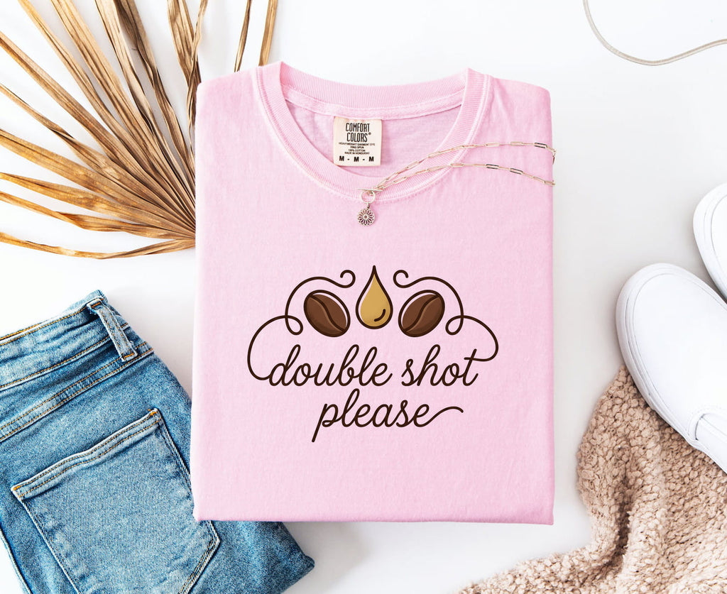Double Shot Please Shirt, Funny Coffee Tee, Espresso Lover Shirt, Barista Gift for Women