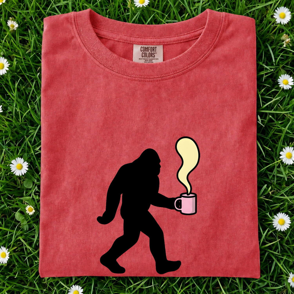 Bigfoot Coffee Shirt, Funny Sasquatch Tee, Coffee Lover Gift, Cryptid Lover Shirt